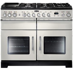 Rangemaster Excel 110 Dual Fuel Range Cooker Ivory/Chrome Trim